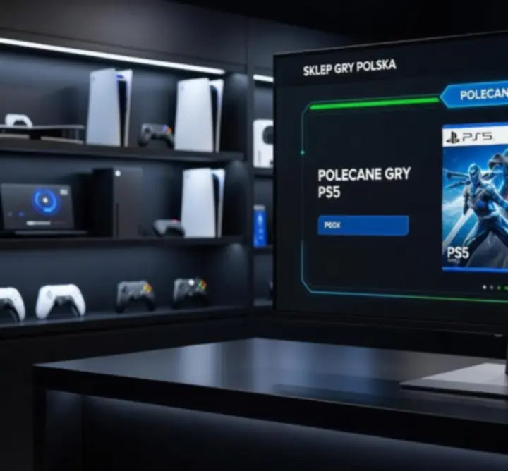 Interfejs sklepu Krag Arena Hub z wyróżnionymi grami na Xbox i PlayStation 5