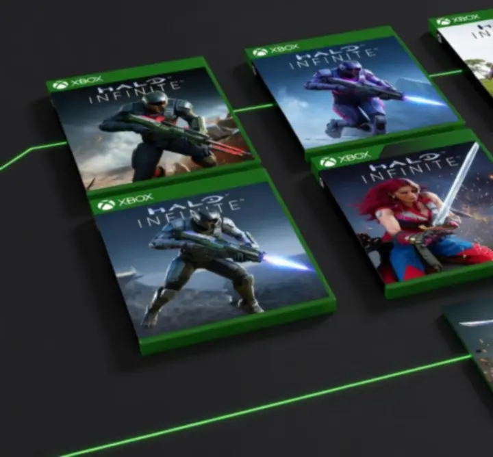 Filmowe okładki gier akcji na Xbox z dynamicznymi scenami walki
