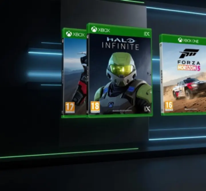 Filmowa prezentacja gier na Xbox z okładkami i ujęciami z rozgrywki