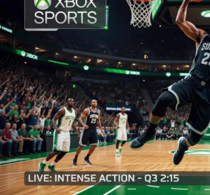 Dynamiczna akcja z gry sportowej na Xbox podczas meczu